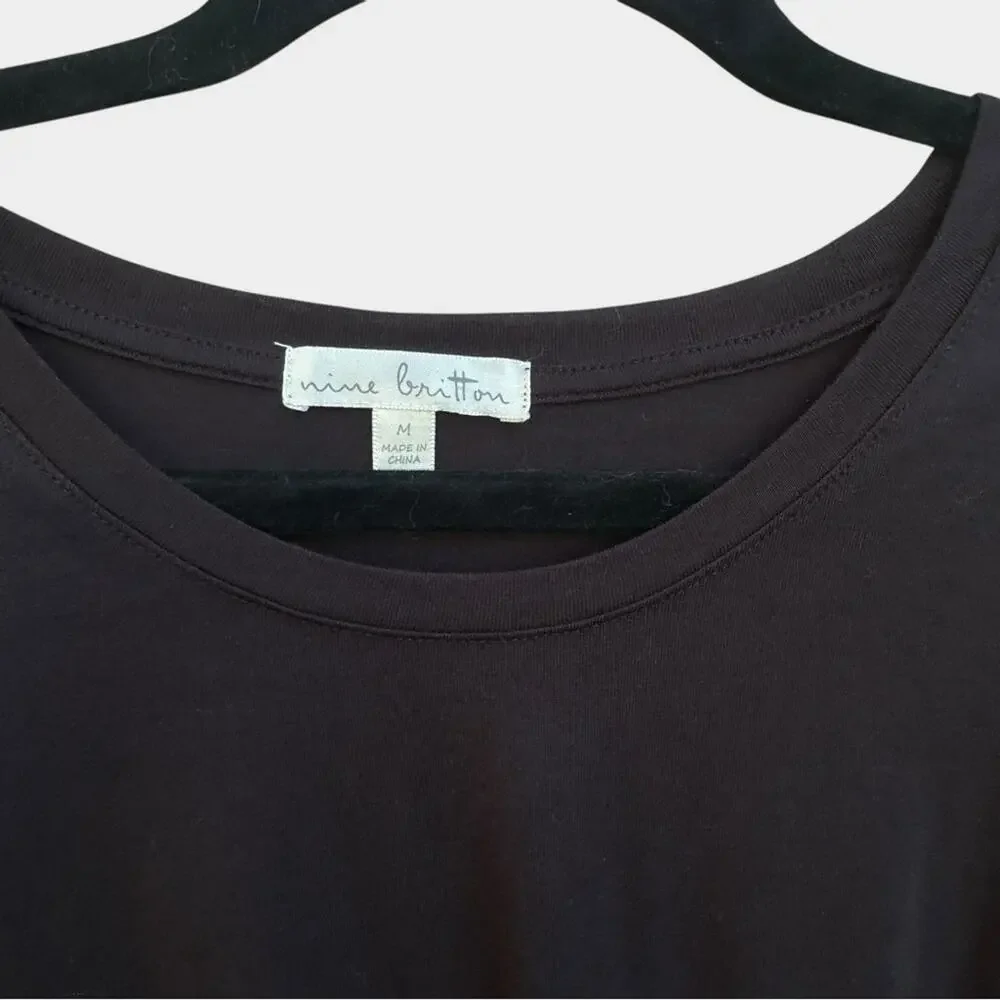 Nine Britton x Stitch Fix Black Knot Front Top, Medium - Picture 3 of 7